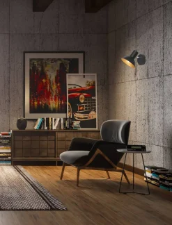 Sklep Kaja Industrialny, czarno-złoty kinkiet 91-63410 DISO | Kaja Oświetlenie