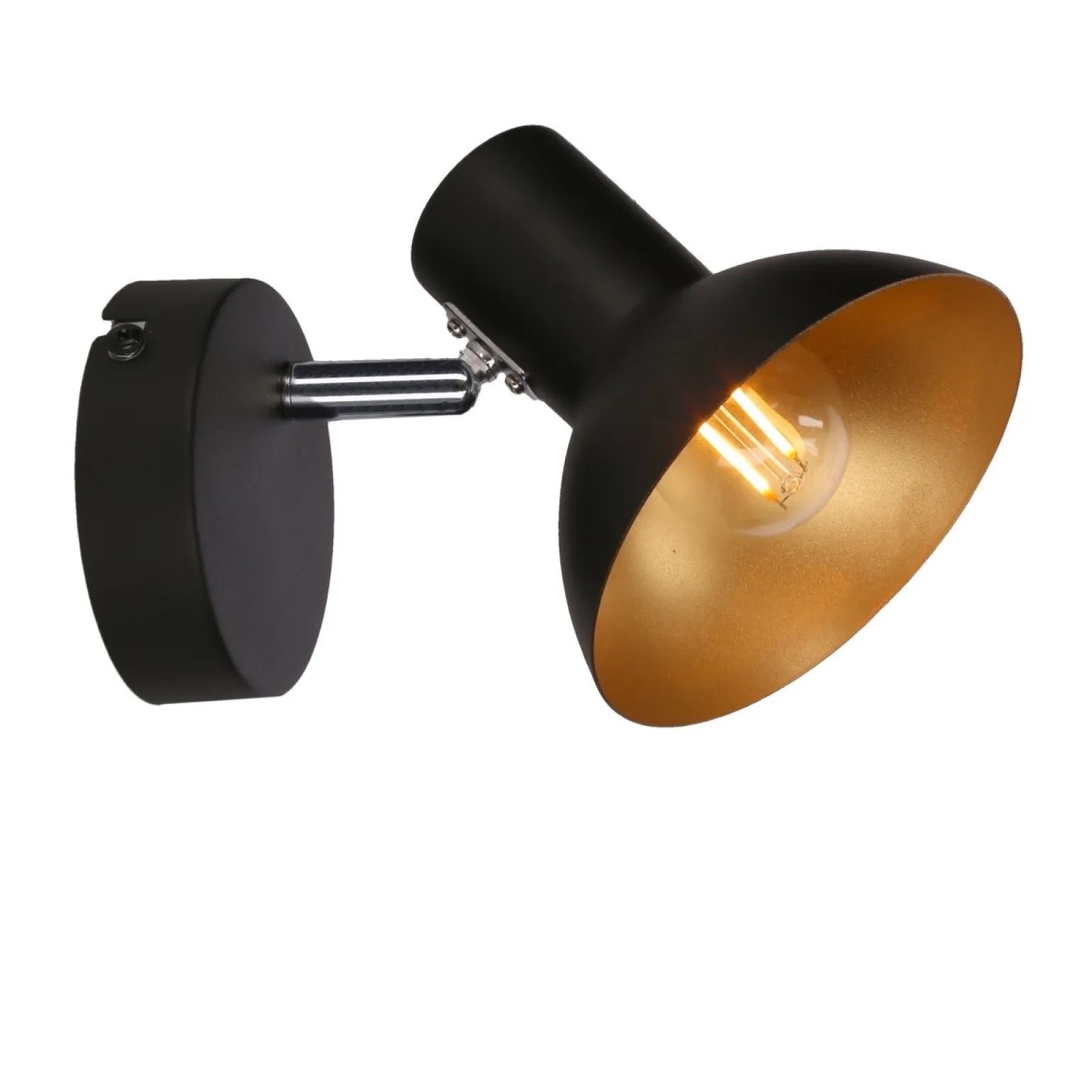 Sklep Kaja Industrialny, czarno-złoty kinkiet 91-63410 DISO | Kaja Oświetlenie