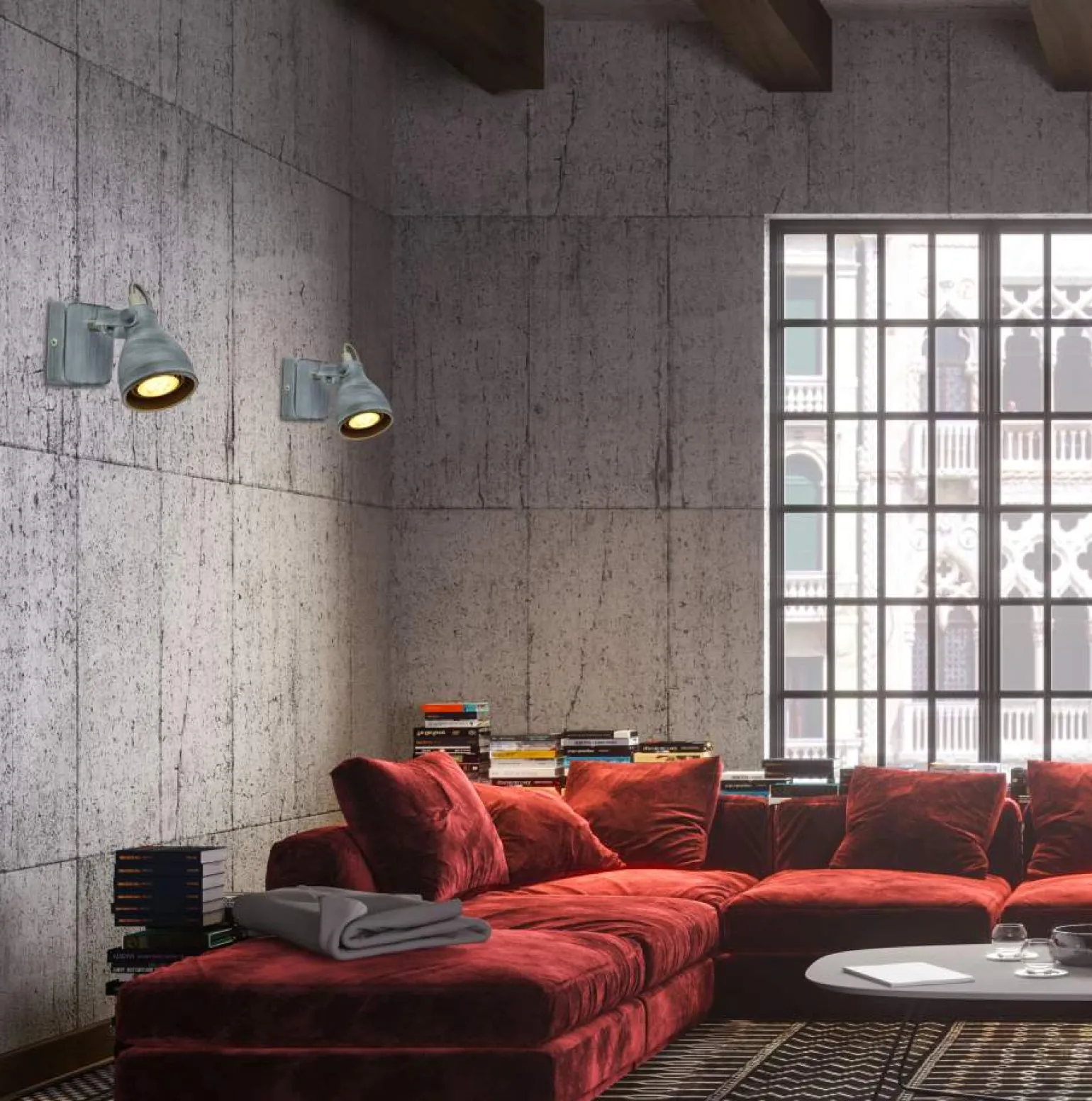 Sklep Kaja Industrialny kinkiet, reflektor ścienny 91-64394 ASH | Kaja