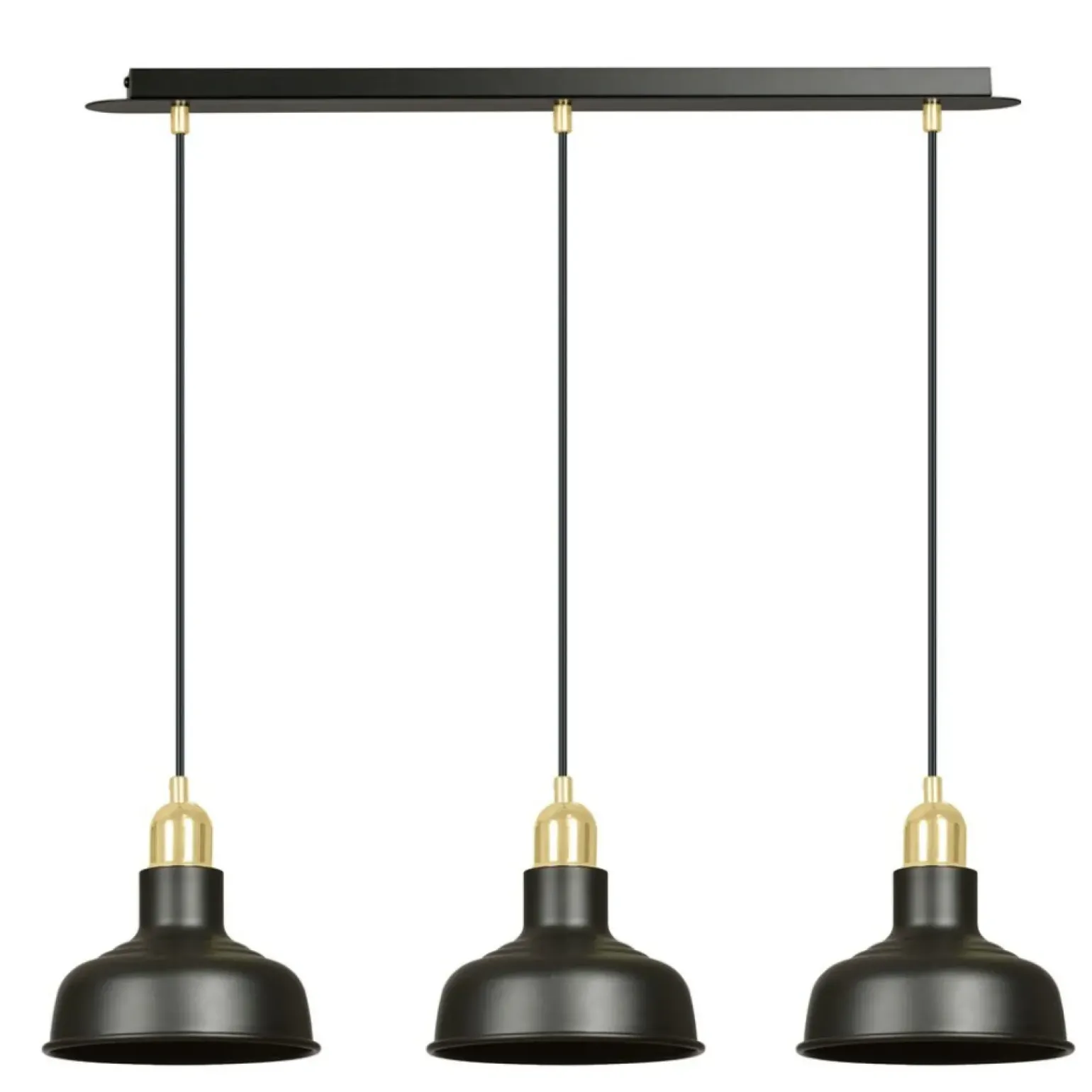 Best Sale Industrialny zwis ze złotymi dodatkami 1042/3 IBOR | Kaja Oświetlenie Żyrandole Nowoczesne