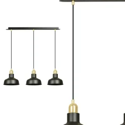 Best Sale Industrialny zwis ze złotymi dodatkami 1042/3 IBOR | Kaja Oświetlenie Żyrandole Nowoczesne