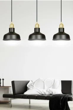 Best Sale Industrialny zwis ze złotymi dodatkami 1042/3 IBOR | Kaja Oświetlenie Żyrandole Nowoczesne