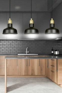 Best Sale Industrialny zwis ze złotymi dodatkami 1042/3 IBOR | Kaja Oświetlenie Żyrandole Nowoczesne