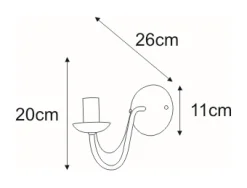 Sklep Kaja Jednoramienna, świecznikowa lampa ścienna K-3993 BARTEZ | Kaja