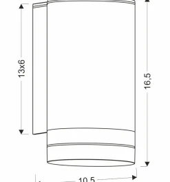 Sklep Kaja Jednostronna lampa ścienna na elewację 21-32393 SENECIO | Kaja