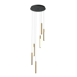 Outlet Kaskada drewnianych zwisów z ledem MD4768-6-3BMT ELIOT | Kaja Żyrandole Nowoczesne