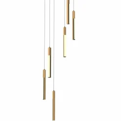 Outlet Kaskada drewnianych zwisów z ledem MD4768-6-3BMT ELIOT | Kaja Żyrandole Nowoczesne