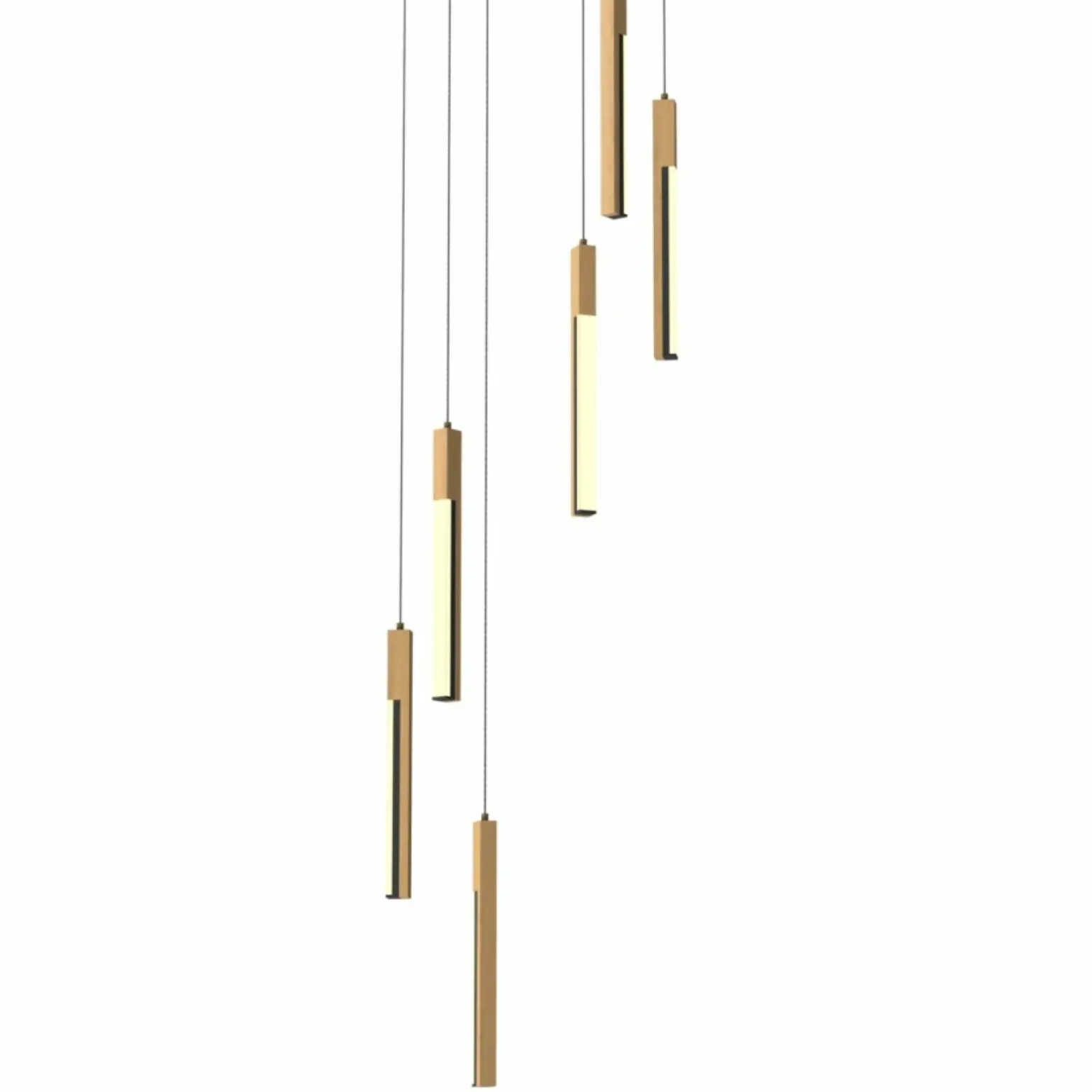 Outlet Kaskada drewnianych zwisów z ledem MD4768-6-3BMT ELIOT | Kaja Żyrandole Nowoczesne