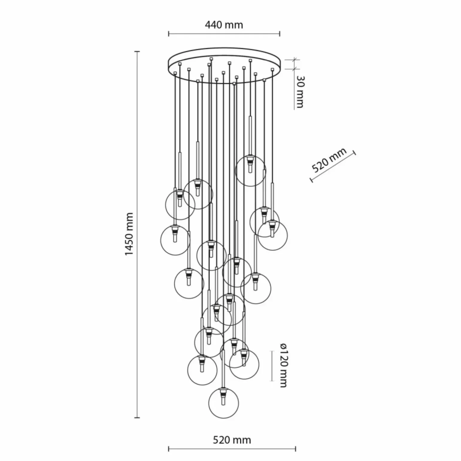 Cheap Kaskada transparentnych kloszy, na schody TK 5945 NILOS | Kaja Żyrandole Nowoczesne