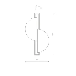 Sklep Kaja Kinkiet - dwa półkola, kolor ciemne drewno 7652 | Kaja Oświetlenie