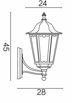 Sklep Kaja Kinkiet ścienny skierowany w górę K 3012/1/D g z serii RETRO CLASSIC | Kaja Oświ