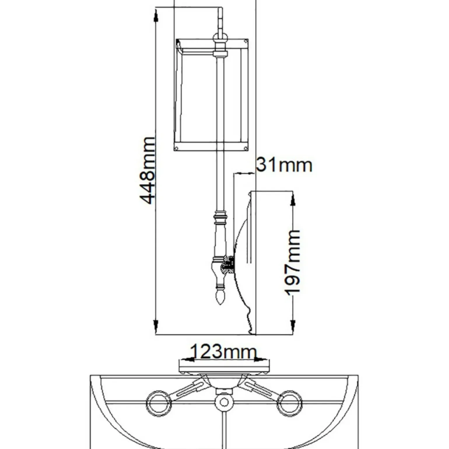 Sklep Kaja Kinkiet ścienny z abażurem HK-CAMBRIDGE2-B z serii CAMBRIDGE