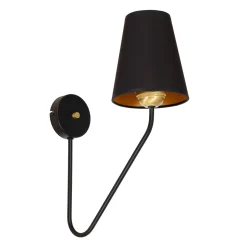 Sklep Kaja Kinkiet ścienny z czarno-złotym abażurem MLP4911 z serii VICTORIA | Kaja Oświetl