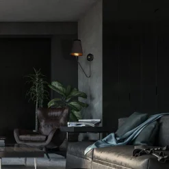 Sklep Kaja Kinkiet ścienny z czarno-złotym abażurem MLP4911 z serii VICTORIA | Kaja Oświetl