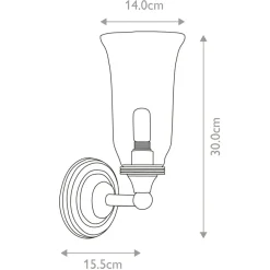 Sklep Kaja Kinkiet ścienny z kloszem ze szkła BATH-AUSTEN2-PC z serii AUSTEN