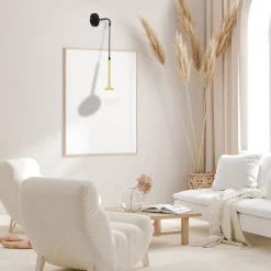 Sklep Kaja Kinkiet ścienny z oprawą w kolorze mosiądzu MLP4819 z serii PARMA | Kaja Oświetl