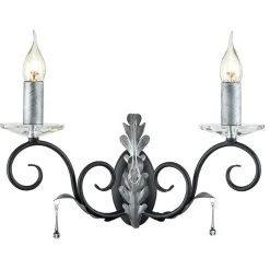 Sklep Kaja Kinkiet ścienny z ozdobnym liściem AML2-BLK-SILVER z serii AMARILLI