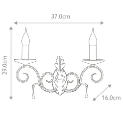 Sklep Kaja Kinkiet ścienny z ozdobnym liściem AML2-BLK-SILVER z serii AMARILLI