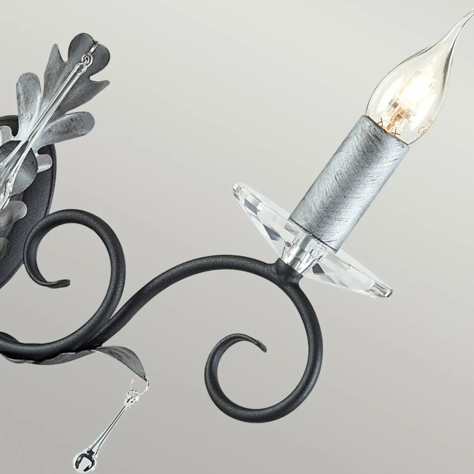 Sklep Kaja Kinkiet ścienny z ozdobnym liściem AML2-BLK-SILVER z serii AMARILLI