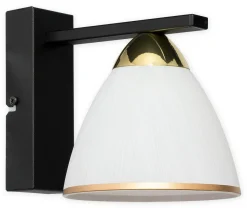 Sklep Kaja Kinkiet ścienny ze złotą dekoracją O3250 K1 CZA + ZL z serii FABER