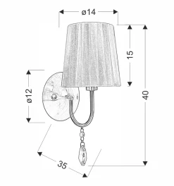 Sklep Kaja Kinkiet do sypialni w stylu dark glamour 21-38036 SORENTO | Kaja