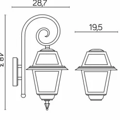 Sklep Kaja Kinkiet elewacyjny z ozdobnym szkłem K 3012/1/N z serii WITRAŻ | Kaja Oświetleni