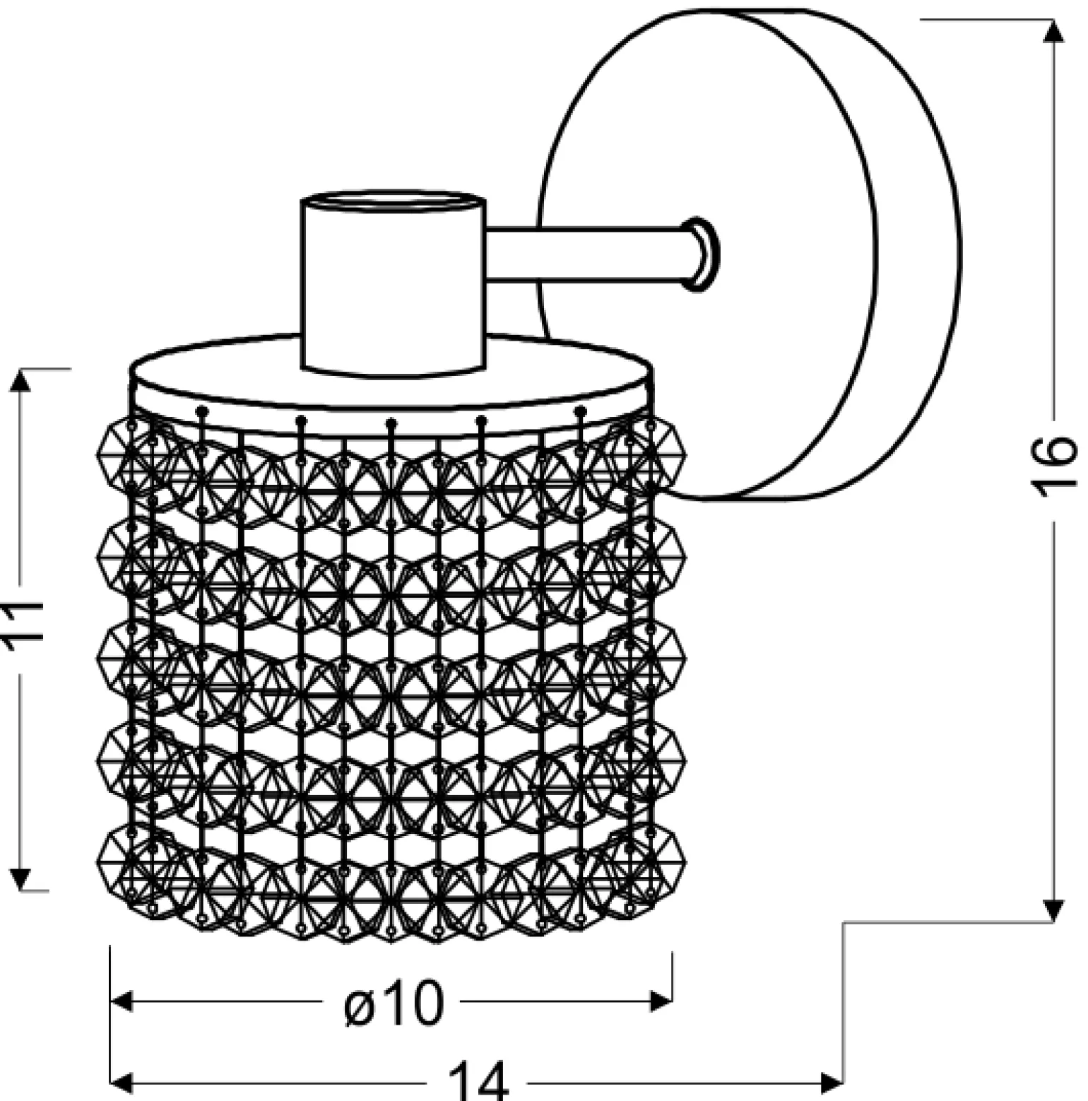 Sklep Kaja Kinkiet glamour z kloszem z kryształków 21-08421 ROYAL | Kaja