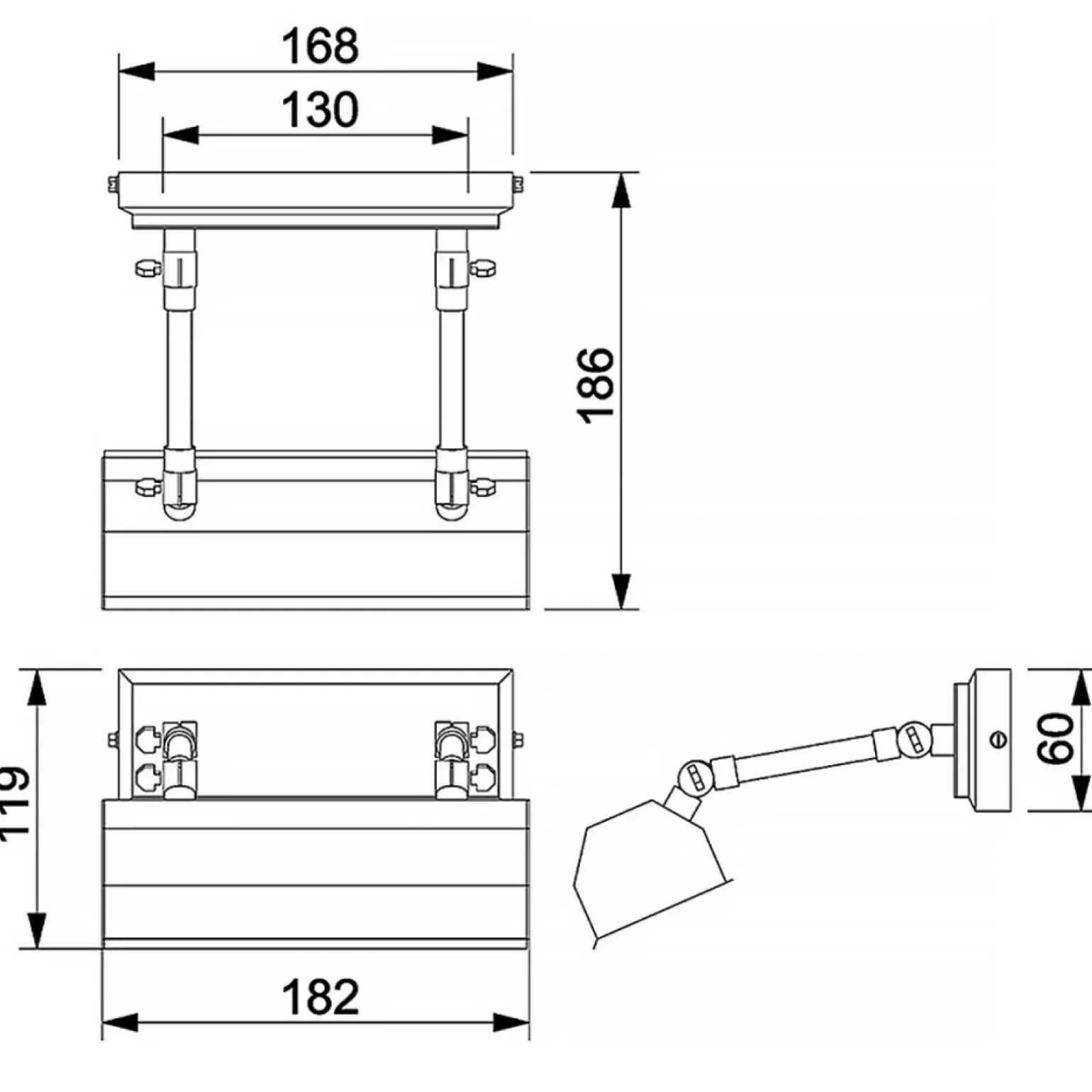 Sklep Kaja Kinkiet nad lustro, ciemnobrązowy CHAWTON-PLS-DB z serii CHAWTON