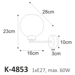Sklep Kaja Kinkiet o klasycznym kształcie, do sypialni K-4853 ALDAR | Kaja