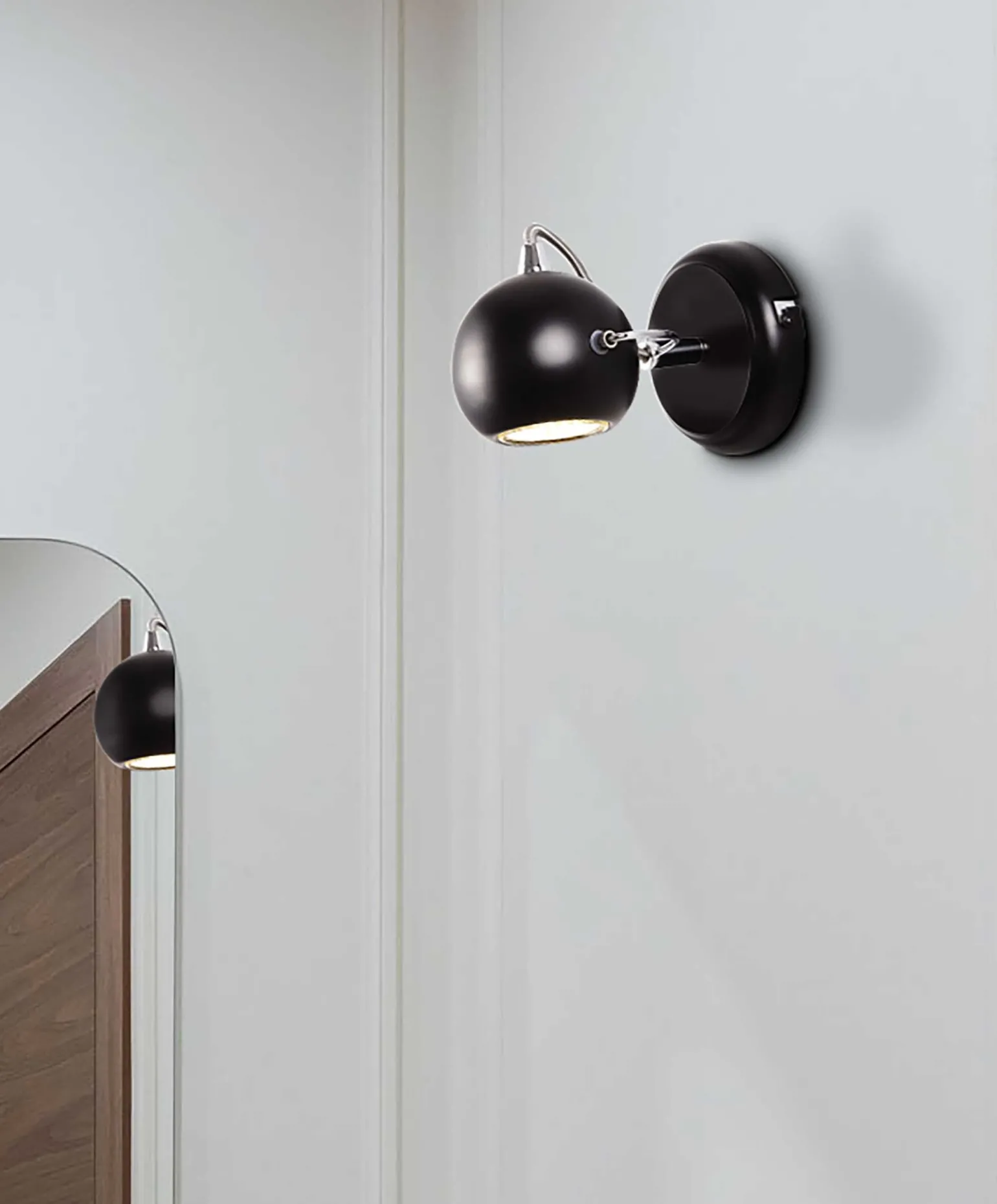 Sklep Kaja Kinkiet w kształcie kuli K-8002/1 BK SALVA BLACK | Kaja Oświetlenie