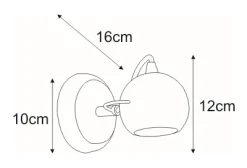 Sklep Kaja Kinkiet w kształcie kuli K-8002/1 BK SALVA BLACK | Kaja Oświetlenie