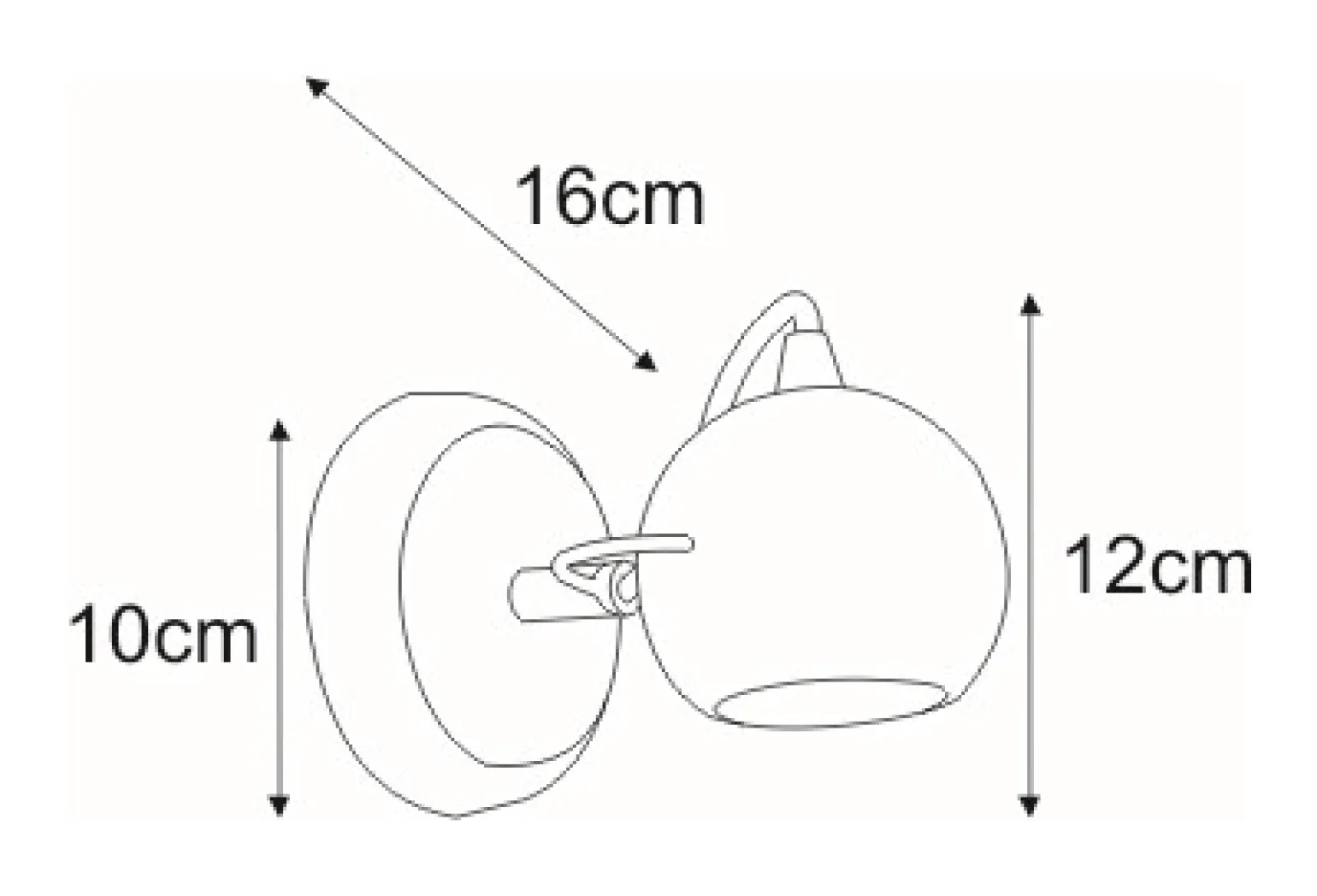 Sklep Kaja Kinkiet w kształcie kuli K-8002/1 BK SALVA BLACK | Kaja Oświetlenie