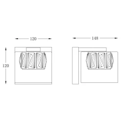 Sklep Kaja Kinkiet w stylu glamour, do sypialni W0389-01A-F7AC GEM | Kaja