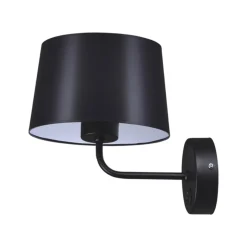 Sklep Kaja Kinkiet z abażurem i włącznikiem K-4351 REMI BLACK | Kaja Oświetlenie