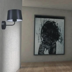 Sklep Kaja Kinkiet z abażurem i włącznikiem K-4351 REMI BLACK | Kaja Oświetlenie