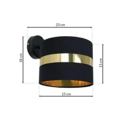 Sklep Kaja Kinkiet z abażurem, kolor czerni i złota MLP6317 z serii PALMIRA | Kaja Oświetle