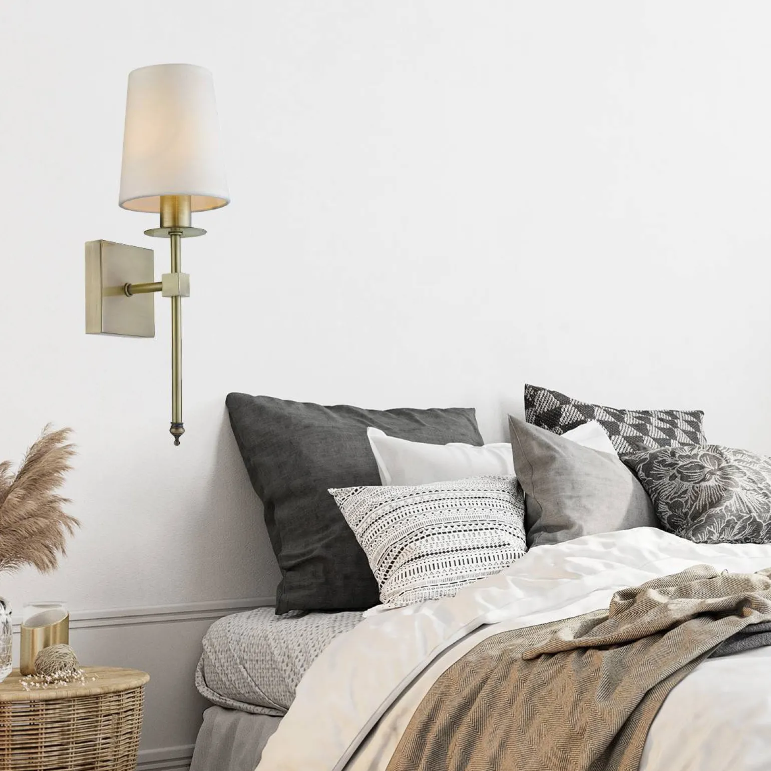 Sklep Kaja Kinkiet z beżowym abażurem LP-2118/1W PATYNA CASOLI | Kaja Oświetlenie