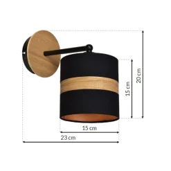 Sklep Kaja Kinkiet z dekoracyjnym drewnem i abażurem MLP6289 z serii TERRA | Kaja Oświetlen