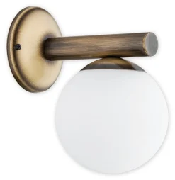 Sklep Kaja Kinkiet z patynową oprawą i kloszem O2910 K1 PAT | Kaja Oświetlenie