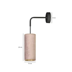 Sklep Kaja Kinkiet z różowo-złotym abażurem, do sypialni 1061/K1 BENTE | Kaja