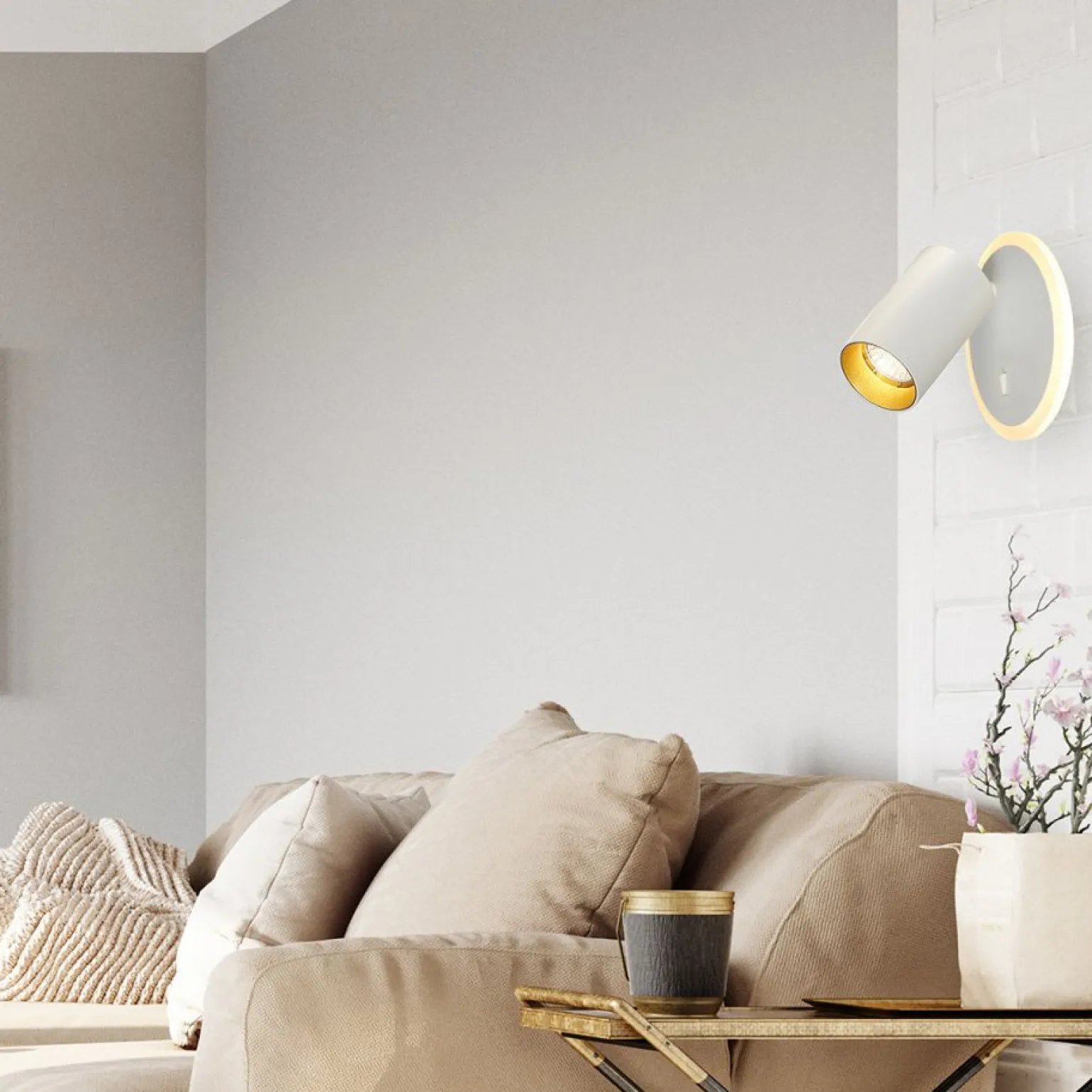 Sklep Kaja Kinkiet z tubą i ledem na tarczy LP-0612/1WS WH PARMA | Kaja