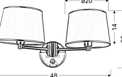 Sklep Kaja Kinkiet z włącznikiem, do sypialni 22-00890 IBIS | Kaja Oświetlenie