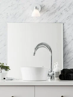 Sklep Kaja Kinkiet ze lustrzaną oprawą i kremowym kloszem 106367 | Kaja