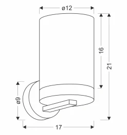 Sklep Kaja Kinkiet ze szklanym kloszem w kształcie tuby 21-21953 z serii WELS | Kaja Oświet