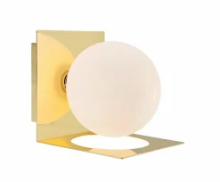 Sklep Kaja Kinkiet ze złotą podstawką i białym kloszem 108085 | Kaja Oświetlenie