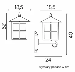 Sklep Kaja Kinkiet zewnętrzny, ozdobne szkło lodowe K 3012/1/KW g z serii WENECJA | Kaja Oś