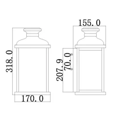 Sklep Kaja Kinkiet zewnętrzny, postarzana miedź FE-PEDIMENT-S z serii PEDIMENT