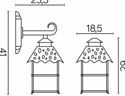 Sklep Kaja Kinkiet zewnętrzny w klasycznym stylu K 3012/1/Z z serii CADIZ | Kaja Oświetleni