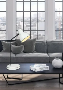 Sklep Kaja Klasyczna, biało-czarna lampka biurkowa 41-72078 z serii ZUMBA | Kaja