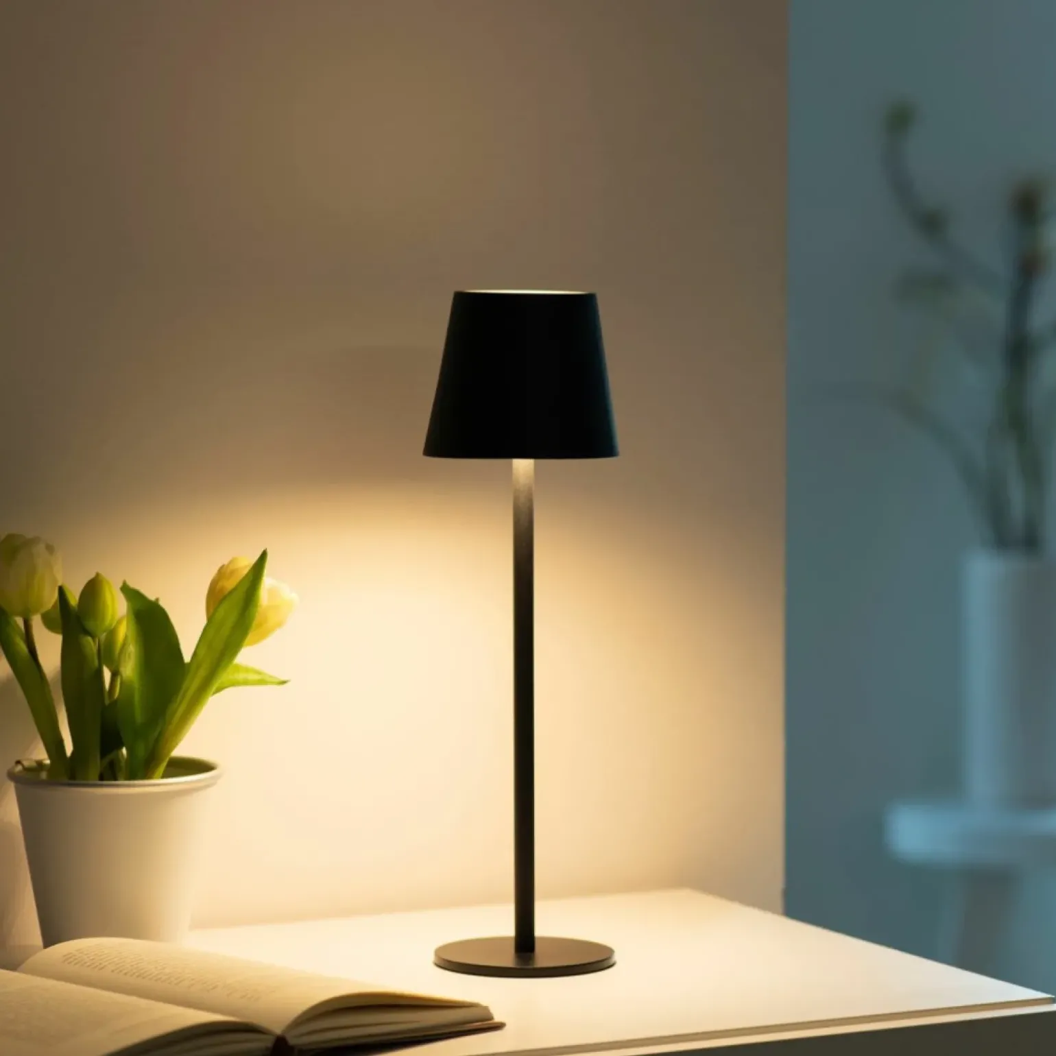 Sklep Kaja Klasyczna, czarna lampka stołowa LED 19250-18 EURIA | Kaja Oświetlenie